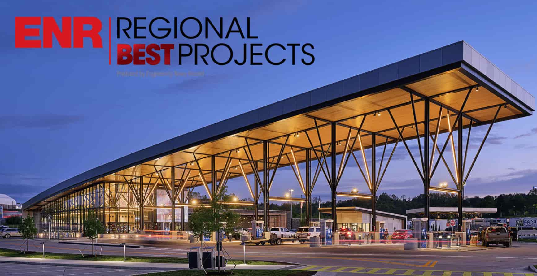 A large travel plaza